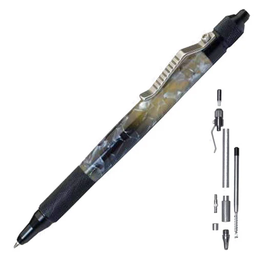 Penn State Industries PKANVBKAL Anvil EDC Click Ballpoint Pen Kit Woodturning Project (1, Black Anodized Aluminum)