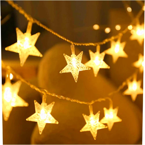 CESOF Star String Lights, 20 FT 40 LED Twinkle Lights Warm White Battery Operated Cute Hanging Star Fairy Light for Bedroom Room Car Camper Home Indoor Outdoor Xmas Decor Christmas Tree Decorations