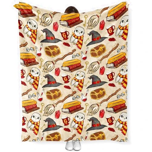 Hgcar Wizard Magic Blanket - Premium Flannel, 3D Printed Pattern, Comfortable Blanket for Bedroom Sofa Bed Car (60 * 80 in)