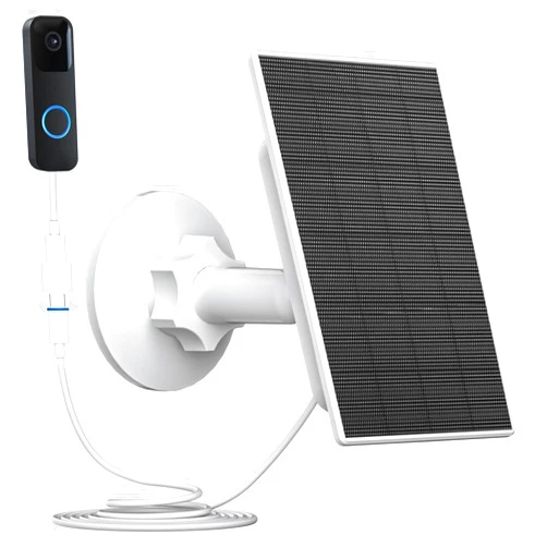 Zivif 2W Solar Panel Compatible with Blink Video Doorbell, Solar Charger for Blink Video Doorbell Camera, Solar Panel Charger with Type-C Port, 8.86ft Charging Cable (White)