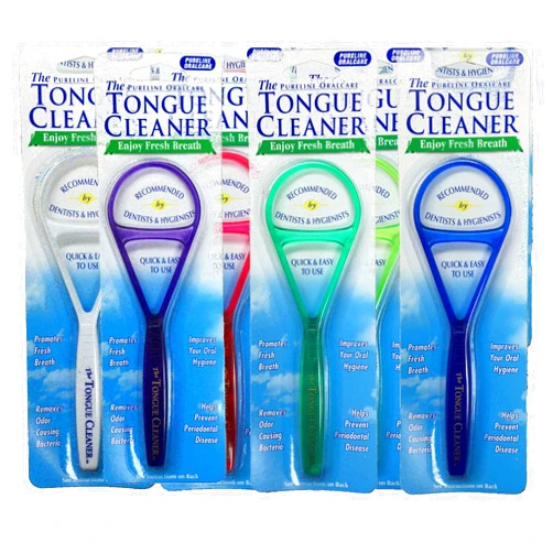 Generic Purline Oralcare Professional Tongue Cleaner Bulk Pack of 6 (COLORS MAY VARY)