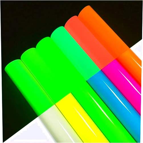 Efuncro Fluorescent Glow in Dark HTV,12'' X 12''-6 Sheets HTV Heat Transfer Vinyl for Cricut Machine, Luminous Heat Transfer Lettering Film Glow in The Dark Heat Transfer Vinyl for T Shirts Pillows