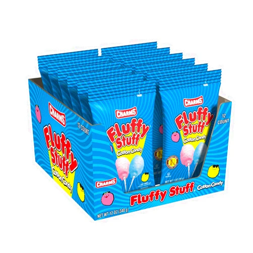 Tootsie Roll Fluffy Stuff Cotton Candy, 12 Count Box of 1 Oz Bags 1 Ounce (Pack of 12)