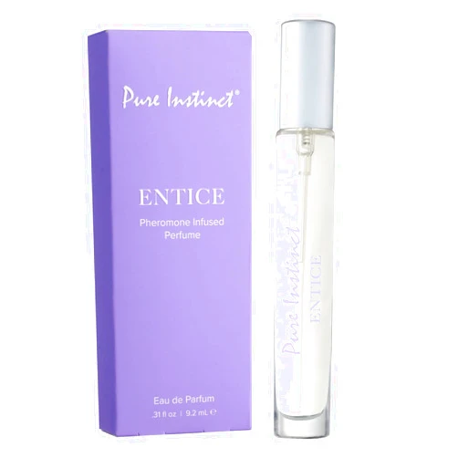 Pure Instinct ENTICE The Original Pheromone Infused Essential Oil Perfume Cologne - For Her Women - TSA Ready (Spray Bottle 0.31 Fl. Oz./9.2mL)