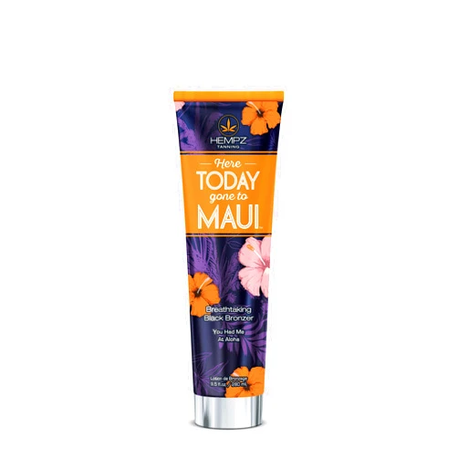 HEMPZ Here Today Gone to Maui Black Bronzer - Herbal Moisturizing Self Tanning Lotion for Tanning Beds, Beach, Sun 9.5 Fl OZ