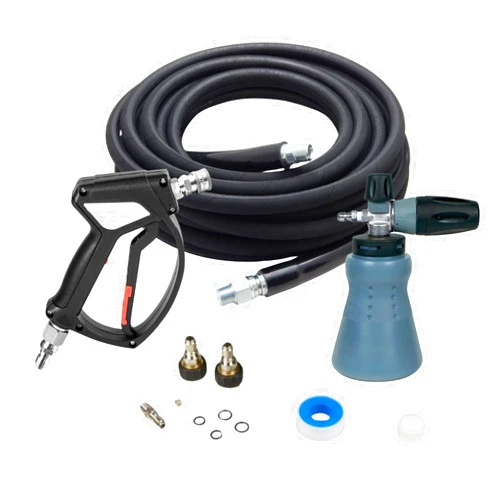 MTM Hydro PF22 Wide Mouth Foam Cannon Kit, Includes 50' Hose, SGS28 Trigger Gun with Swivel, Connection Fittings and PF22 Foam Cannon