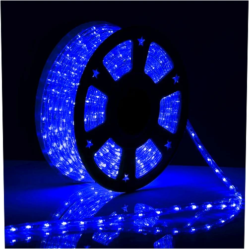 Tuanchuanrp 100Ft Blue Rope Lights for Outside, 110V Cuttable Outdoor String Lights Waterproof for Indoor/Outdoor, Ideal for Eaves, Backyards Garden, Christmas Decoration, Landscape Lighting