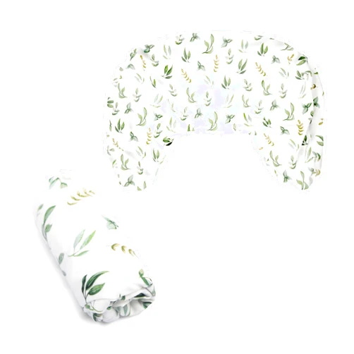 Boppy Nursing Pillow Cover, Organic Green Leaves, Single Cover, Easy-On Slipcover with Gentle 100% Organic Cotton Fabric for The Redesigned Nursing Pillow