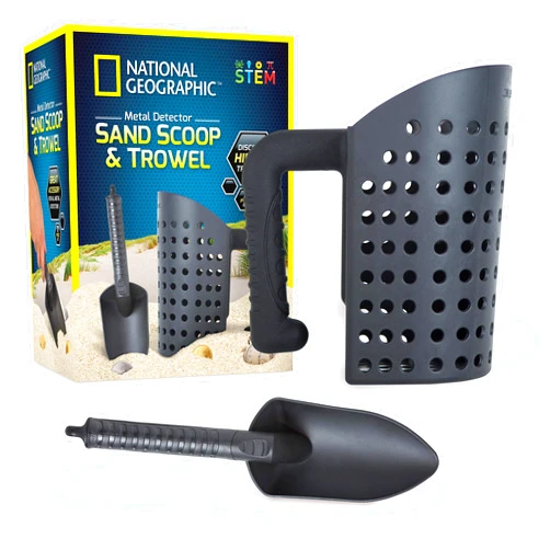Blue Marble NATIONAL GEOGRAPHIC Metal Detector Accessories – Includes Sand Scoop for Metal Detecting and Metal Detector Shovel, Use as Sand Sifter for The Beach, Metal Detecting Accessories