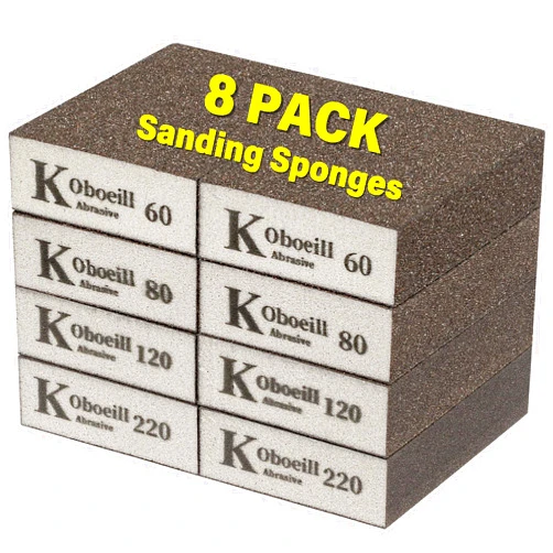 Pennik 8 Pcs Sanding Sponges, Washable and Reusable Sanding Block for Drywall Wood Metal, Sandpaper Blocks in 60 80 120 220 Grit Coarse/Medium/Fine, Sand Paper Brick for Furniture/Painting Crafts/Auto