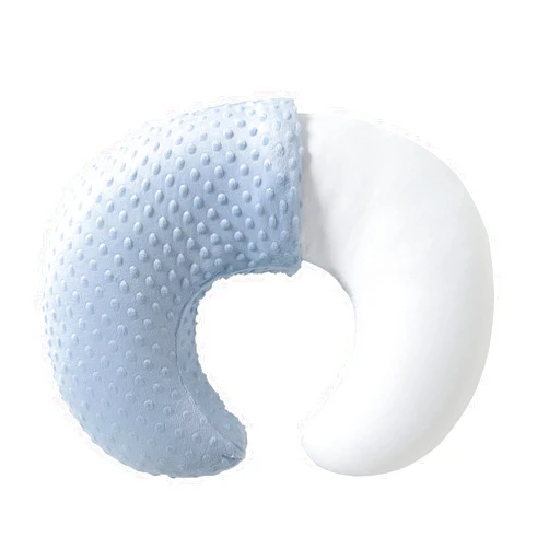 QUENESS BABY Baby Nursing Pillow and Body Positioner with Premium Slipcover for Breastfeeding for Baby Boys and Girls, Feeding Pillow with Breathable Comfortable Pillowcase (Blue)