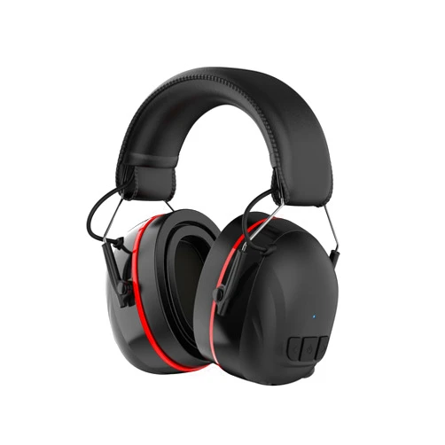 Qozybuds Gel Cushions Ear Muffs, Bluetooth 5.4 Hearing Protection Headphones with 1200mAh Rechargeable Battery, 120H Working Time, 30dB SNR, Noise Reduction Ear Muffs for Mowing, Woodworking
