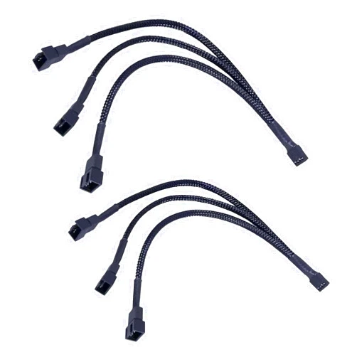 Yomgam 3 Way 4 Pin PWM Fan Splitter Cable,12 inch PC Fan Extension Cable, CA PWM Fan Extension Cable, for Computer ATX Case 4-Pin/3-Pin Cooling Fan Cable (2 Pack