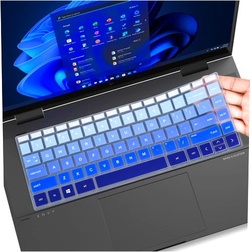 CaseBuy Keyboard Cover for HP Envy X360 2-in-1 15.6 15-fe 15-ew 15-ey 15-ey0013dx 15-fe0013dx/fe0053dx/fh0013dx/fh0023dx 15-ew0013dx/ew0023dx/ew1047nr, Envy 16t 16-h1023dx/h1047nr/h1097nr,Gradual Blue