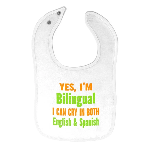 Cute Rascals Toddler & Baby Bibs Burp Cloths Yes I'm Bilingual I Can Cry in English and Spanish Cotton Items for Girl Boy Aa White Design Only