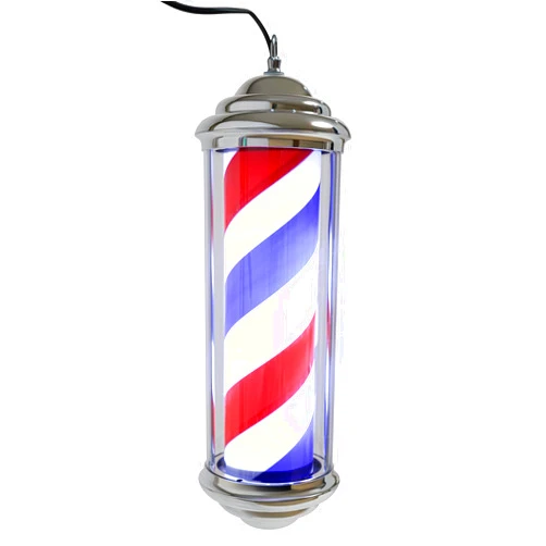PalaUha 14'' Wall-Mounted Barber Pole Light Salon LED Stripes Pole Light Red White Blue Rotating Light Classic Style Hair Salon Spa Barbershop Open Sign Waterproof Save Energy