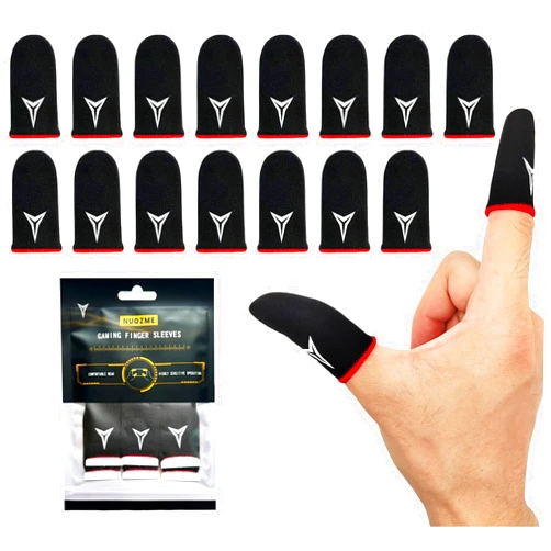 Nuozme 15 PCS Mobile Phone Gaming Finger Sleeves, Nuozme Finger Sleeves Compatible with All Touchscreen Devices, 0.15mm Superconducting Nanofibers, Smooth Feel, Anti-Sweat, Extremely Thin, Red Edge
