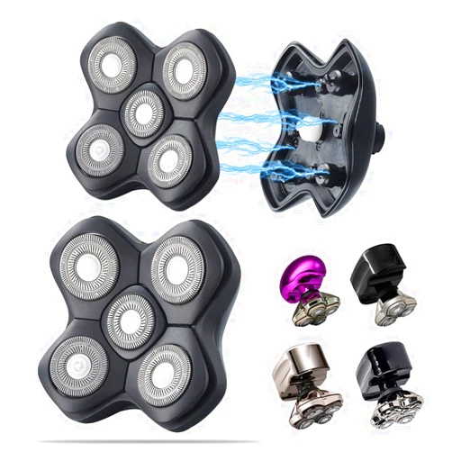 SOLASKY 5 Blades Shaver Head for Skull Shaver, Magnetic Version Head Shaver Replacement Heads for Skull Shaver