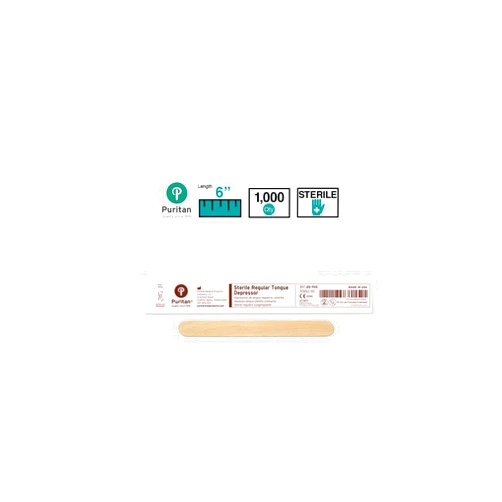 Puritan 25-705 Regular Tongue Depressor, Individually Wrapped, Sterile, 6 x 11/16