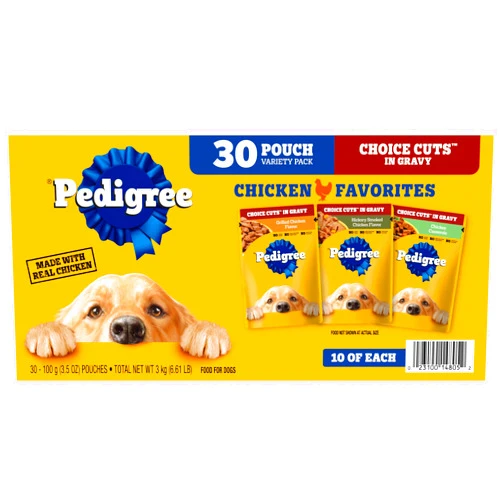 Pedigree Choice Cuts in Gravy Adult Soft Wet Dog Food 30-Count Variety Pack, 3.5 oz. Pouches