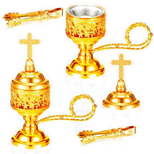 Zonon 2 Sets Incense Burner with Tong, Gold Frankincense Charcoal Incense Stand Holder, Ideal for Yoga, Spa, Aromatherapy, Home and Christian Church Censer