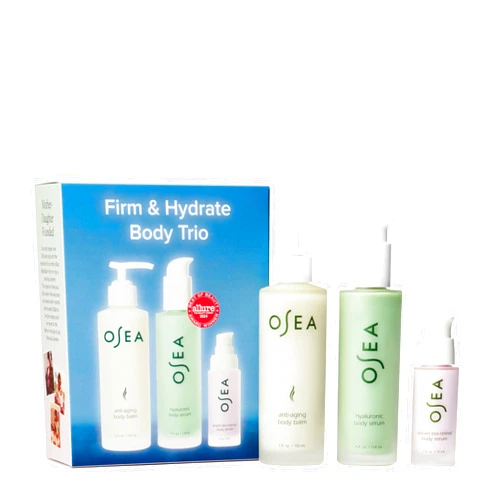 OSEA Firm & Hydrate Body Trio – Firming & Hydrating Gift Set with Anti-Aging Balm, Hyaluronic Serum & Travel Size Dream Bio-Retinol Serum