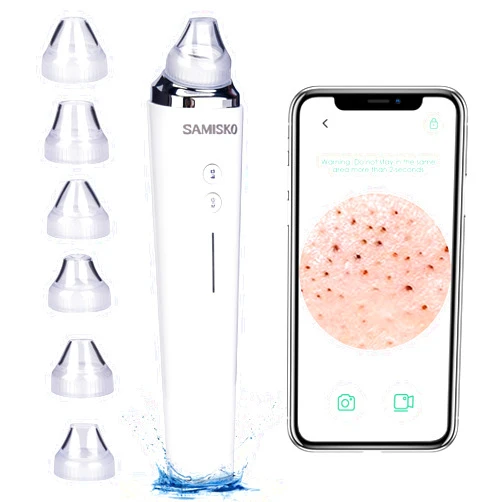 FXLCMUS Pore Vacuum Black Head Remover for Face WIFI Visible Facial Pimple Extractor with 6 Suction Heads and HD Camera USB Rechargeable Electric Pore Cleaner Tool for Women