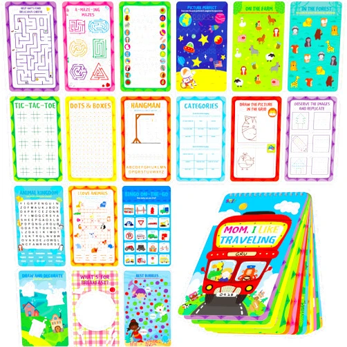 SpriteGru 31 Dry Erase Activities Book, Reusable & Erasable Game Pad, Explore and Find, Maze Matching TIC-TAC-Toe Dot to Dot Educational On The Go Toy and Learning Tool for Road Trip Airplane Travel