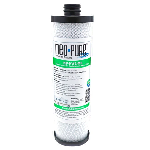 Neo-Pure NP-KW1-MB Compatible Replacement for WaterPur™ KW1 RV Water Filter- Now Available as MAX Filter- With Quantum Water Purification KDF 55 Media and Coconut Shell Carbon Fiber