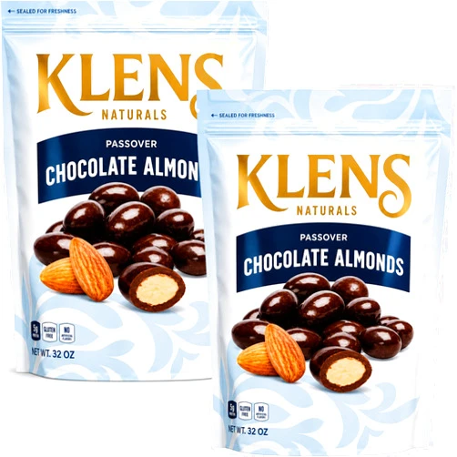 Generic Klen's Natural Dark Chocolate Almonds, Premium Roasted Almonds Covered in Rich Dark Chocolate, Gourmet Chocolate Snack, 2 Pack