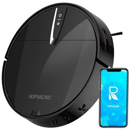 ROPVACNIC Robot Vacuum Cleaner with 3000Pa Cyclone Suction, APP/Voice/Remote Control, Automatic Self-Charging Robotic Vacuum, Scheduled Cleaning, Ideal for Pet Hair, Hard Floor, Low Carpet