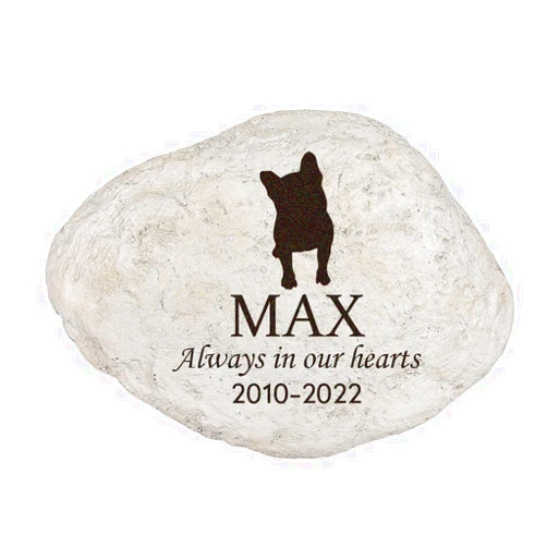 MARYTUMM Custom Dog Memorial Stone by Waterproof Resin, Laser Engraved Dog Grave Marker, Weather Resistant
