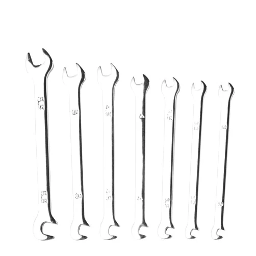 Larcele 3mm-5.5mm Mini Double Open End Wrench Metric,7 Piece, Chrome Vanadium Steel
