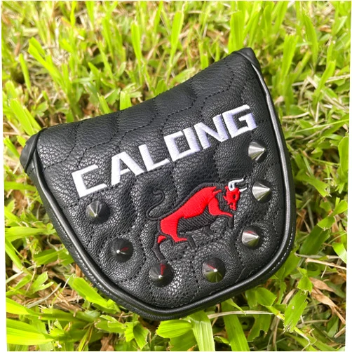 CALONG Golf Putter Headcover Black Matador Golf Mallet Putter Cover with Velcro Golf Club Head Cover