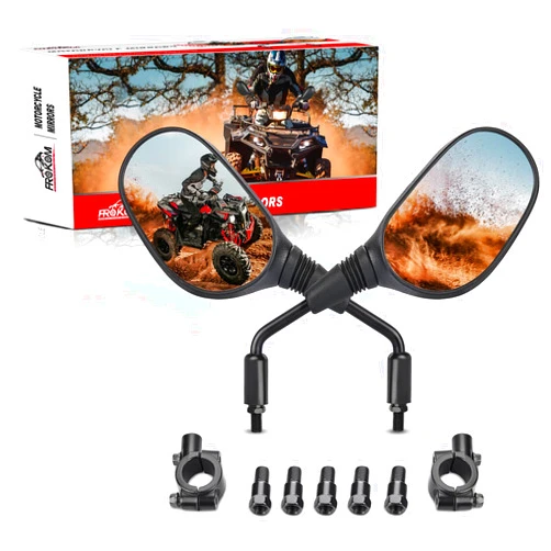 Frokom Motorcycle Mirrors, ATV Mirrors with 360 Degree Ball-Type pivot and 7/8