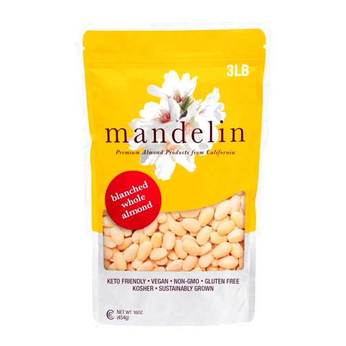 Mandelin Blanched Whole Almonds, 100% Almonds (3 lb)