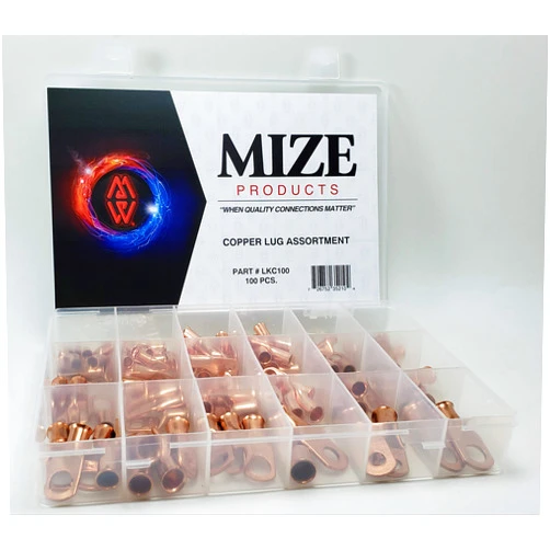 Mize Wire 100 Pc Copper Lug Assortment, LKC100