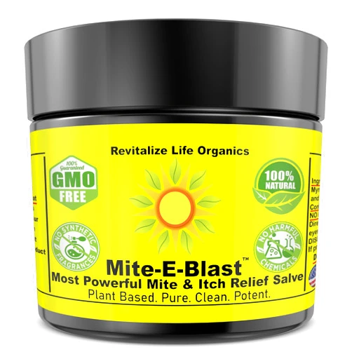 REVITALIZE LIFE ORGANICS Mite-E-Blast Relief Salve Plant Powered Potent Fights Mite Insect Bite Itch Mite Woes Embrace Natural Power Neem Tea Tree Oil Goodbye Discomfort Hello to Freedom