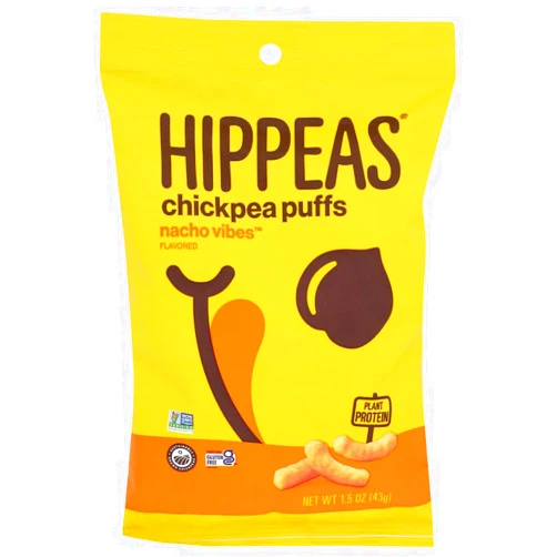 Hippeas Chickpea Puffs, Nacho Vibes, Plant Protein, Vegan Friendly, Kosher, Gluten Free & Non-GMO, 1.5 Ounce (Pack of 6)