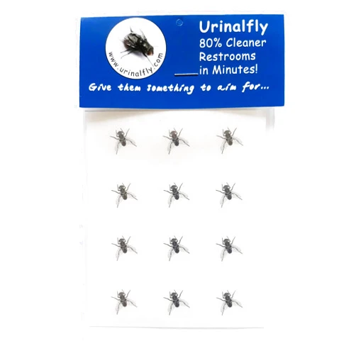 Urinal Fly Toilet Stickers, 12 Pack, The Original Fly, 80% Cleaner Bathrooms in Minutes!