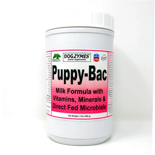 Dogzymes Puppy-Bac (2 Pound) Milk Replacer with Live Microorganisms and Enzymes 441 Million CFU/gram Mix 1:4