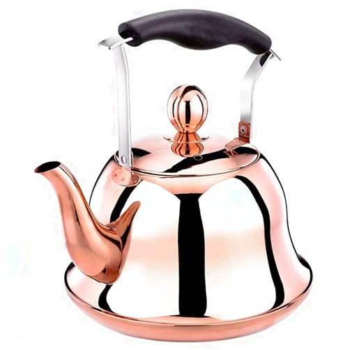 OUSIKA Tea Kettle Stovetop Whistling Tea Kettle 2 Liter Induction/Gas Stove Top Tea Pot Copper Teakettle Teapot Maker Water Boiling Teapots
