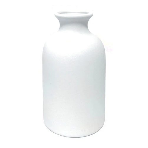 OTDCGI Ceramic White Small Vase, Dry Flower Vases Minimalism Style for Modern Table Shelf Home Decor, Fit for Fireplace Bedroom Kitchen Living Room Centerpieces Office Desk Gift (White, Small)