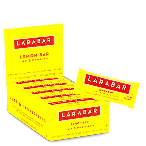 LÄRABAR Larabar Lemon Bar, Gluten Free Vegan Fruit & Nut Bar, 1.6 oz Bars, 16 Ct