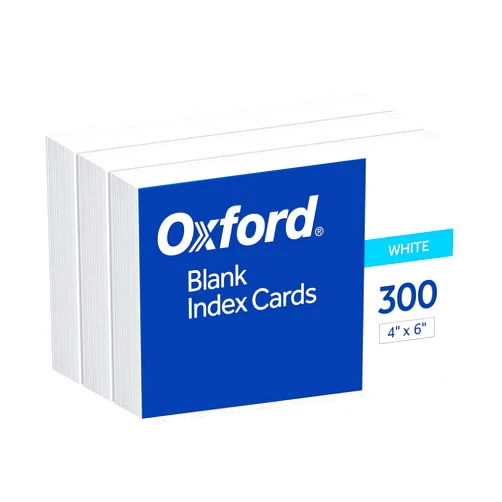 Oxford Blank Index Cards, 4