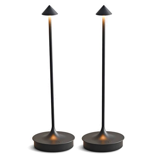 LJXiioo Cordless Table Lamps Rechargeable, LED Desk Lamp 4000mAh Battery Operated Outdoor Waterproof Portable Touch Dimmable Table Light for Patio/Restaurant/Bar/Indoor (Black-2PC)