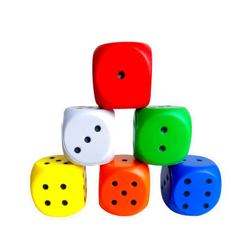Funnysquee 6 PCS 2.3 Inches Foam Dice Game Set Colorful Dices Bulk Classroom Board Game Toy for Kids Adults,to Get Your Lucky Numbers! (Colorful)