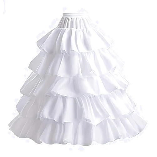BIFINI Women's 4 Hoops Petticoat Crinoline Skirt 5 Ruffles Ball Gown Underskirt for Wedding Dress