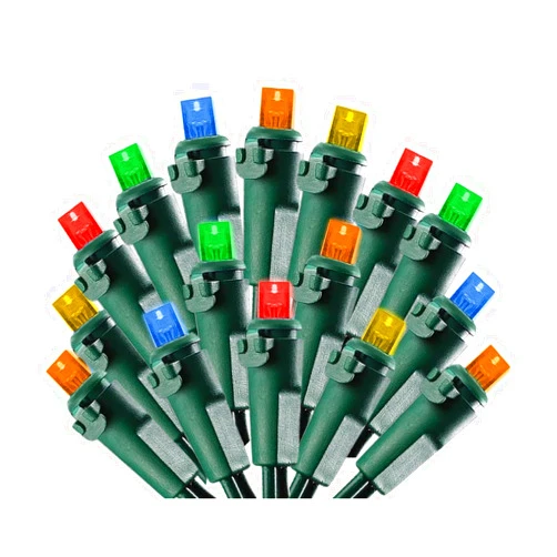 Holiday Pride Multi Colored Christmas Lights - 50 Count Wide Angle Mini LED Multicolor Christmas Tree Lights with Green Wire - Micro 5mm Bulbs - 18 Ft - UL Listed - Indoor & Outdoor Use - Connectable