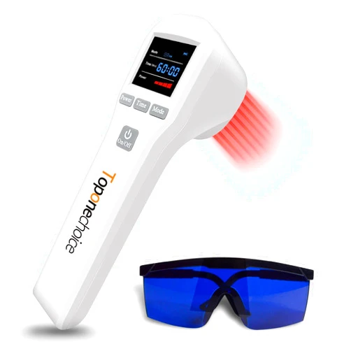 Toponechoice Red Light Therapy Device - 4x808nm+16x650nm Near Infrared Light Therapy for Joint Muscle Pain Relief, Handheld Infrared Therapy for Body, Knee, Shoulder, Back, Dog, Cat, Horse, White